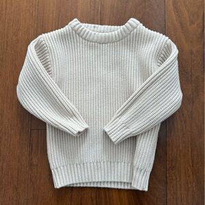 Campure Cream Ribbed Knit Sweater